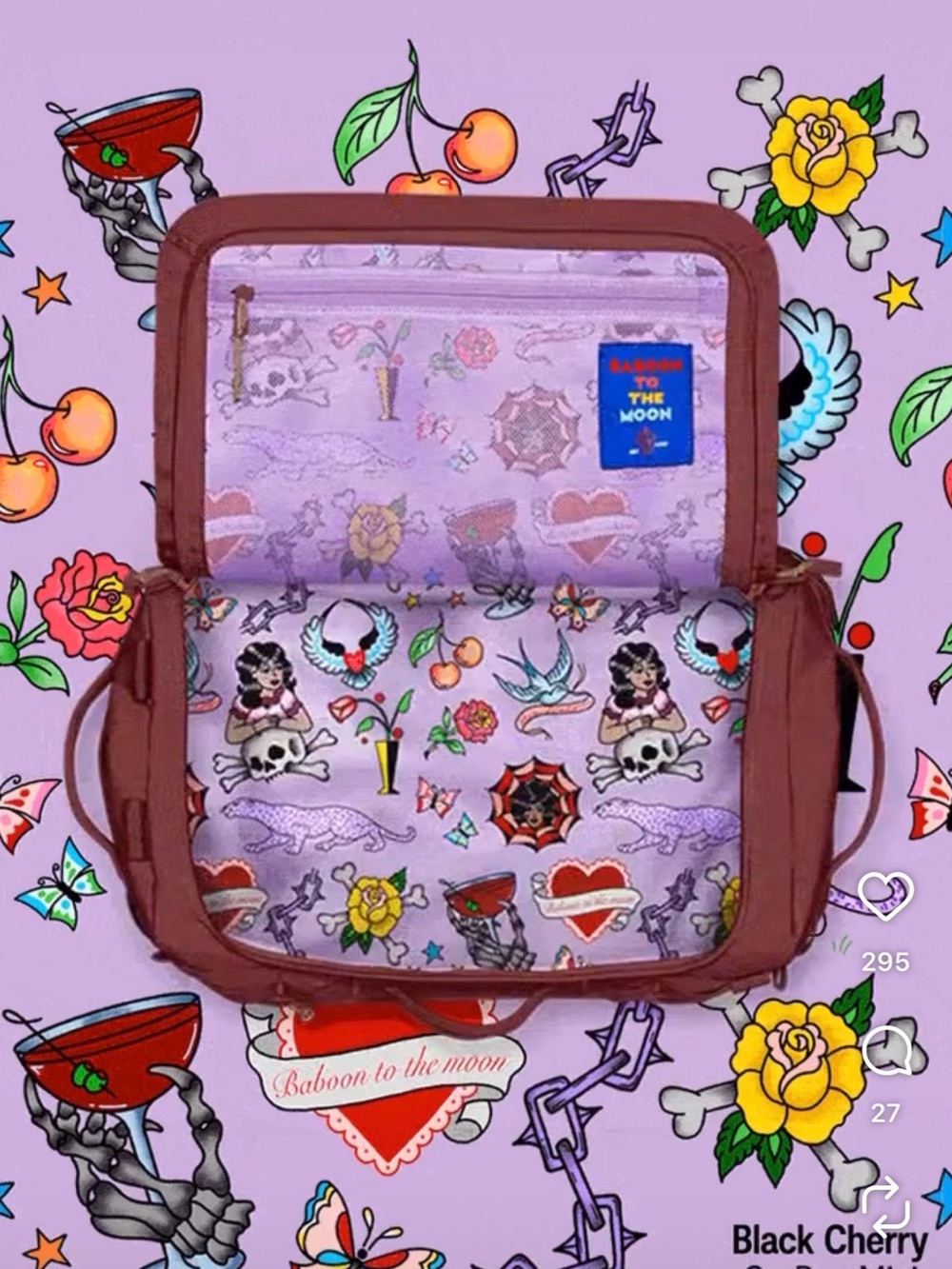 Baboon to the moon tattoo bag
